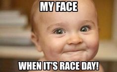 my face on race day