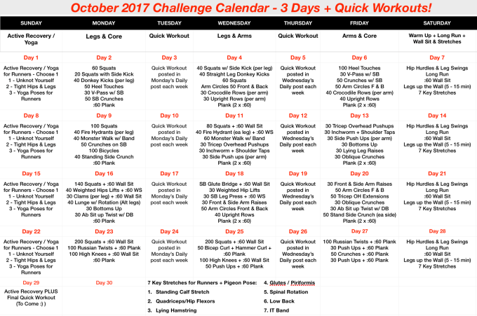 October 2017 Challenge Calendar - Final